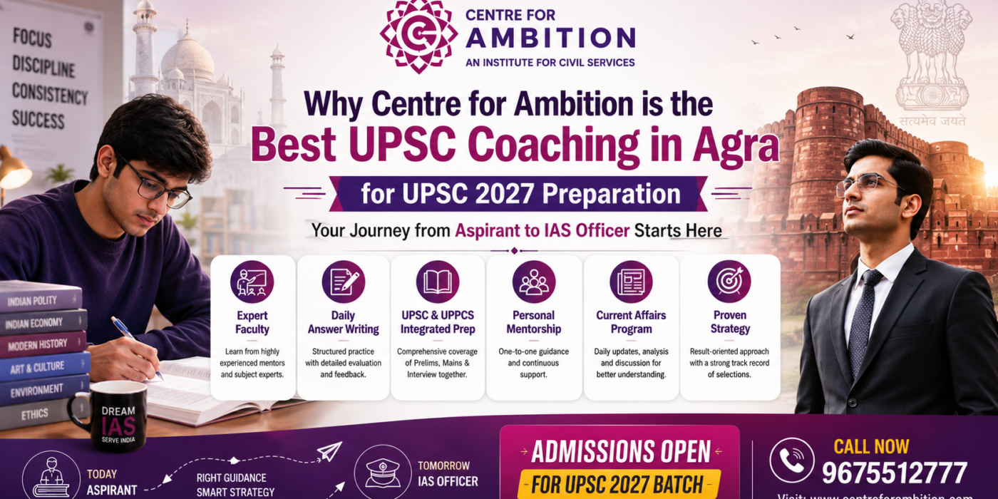 Why Centre for Ambition is the Best UPSC Coaching in Agra for UPSC 2027 Preparation